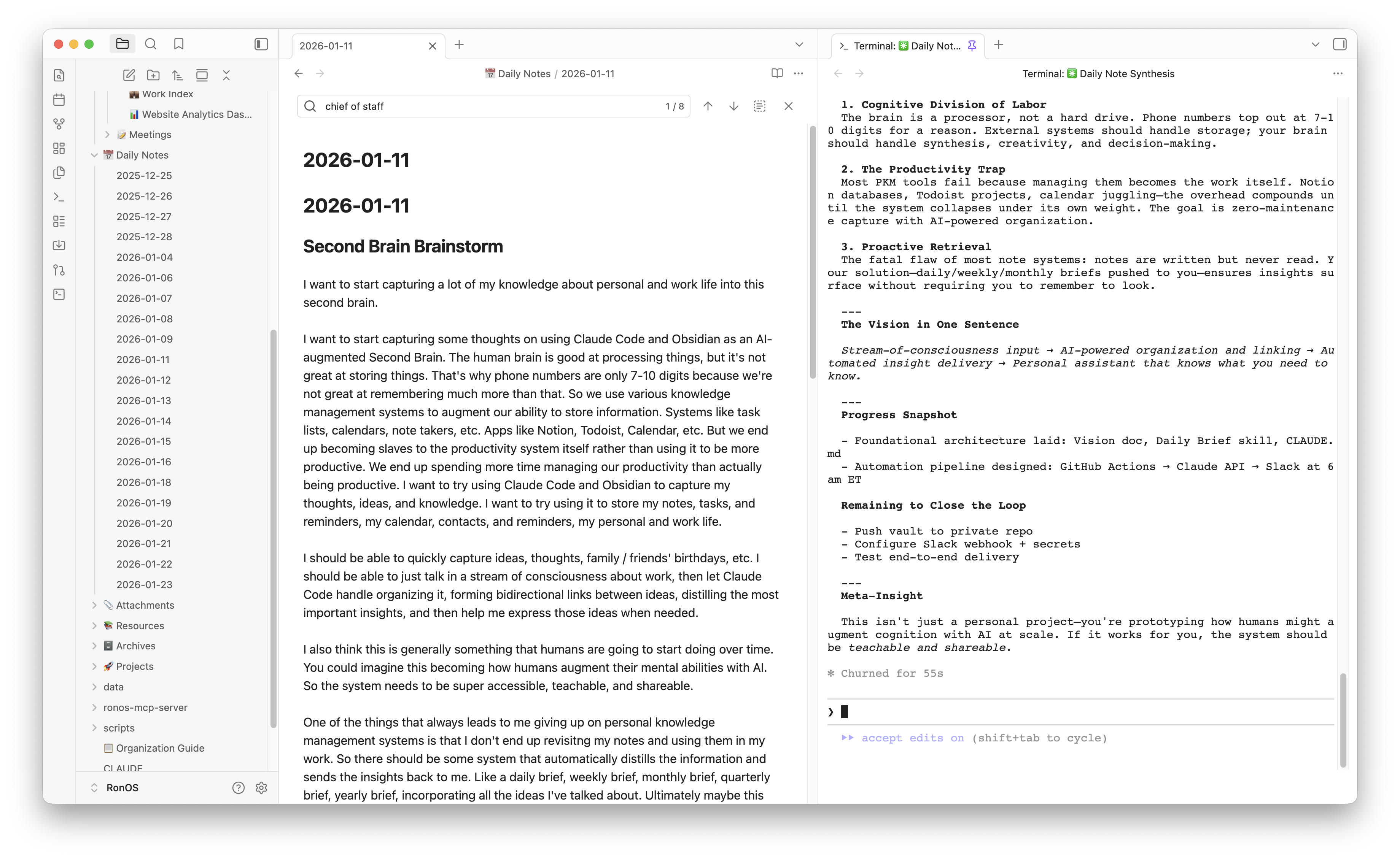 My daily notes in Obsidian