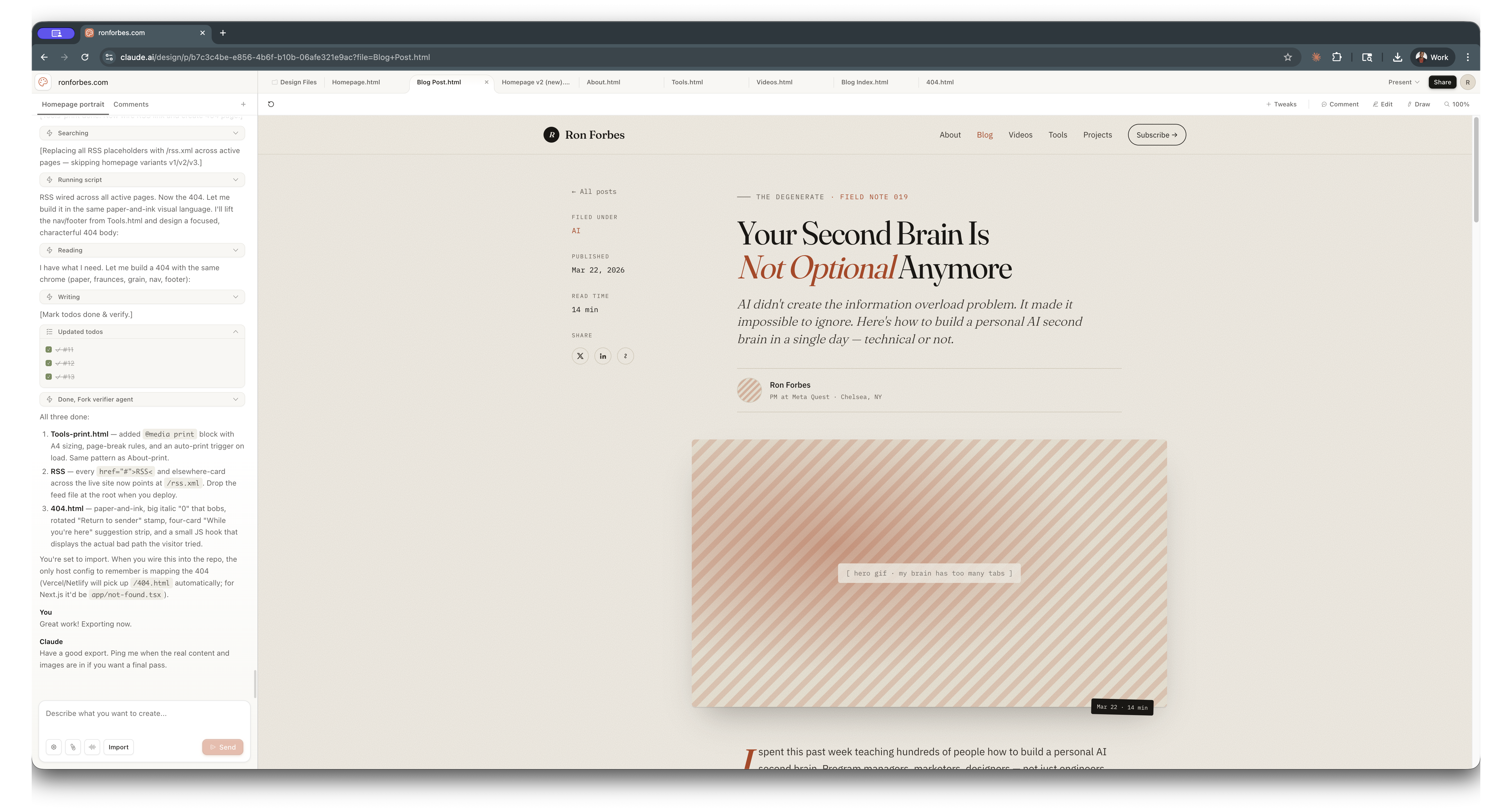 Claude Design's chat-and-canvas workspace